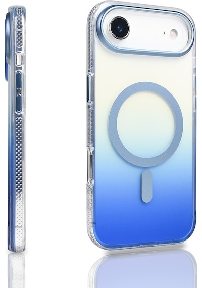 Subutu Apple Uyumlu iPhone 17 Air Kılıf M-safe Şarj Özellikli Transparan Renk Geçişli Sbt Toros Kapak - Mavi Mavi
