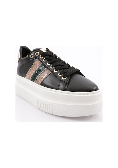 Dgn Es865 Kadin Kalin Silver Taşli Sneakers Ayakkabi ES865-2007-R12593 Beyaz - Siyah