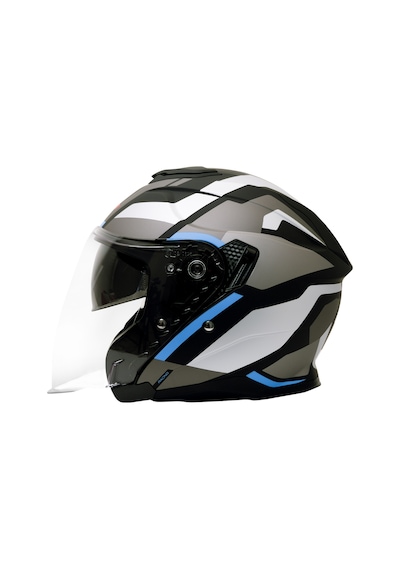 Gp Kompozit Mks009-gwb Şeffaf Vizörlü Motosiklet Yarım Kask Çok Renkli