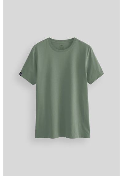 Tommy Life Açık Yeşil Erkek Basic Kısa Kol Standart Kalıp O Yaka T-shirt - 87911 CAMEL