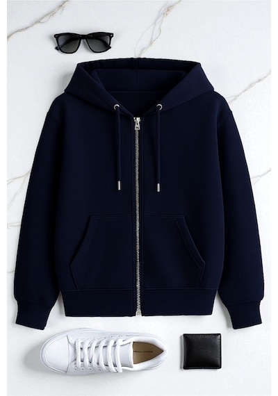 Uyguntarz 2'li Paket Fermuarlı Mevsimlik Sweatshirt Çok Renkli