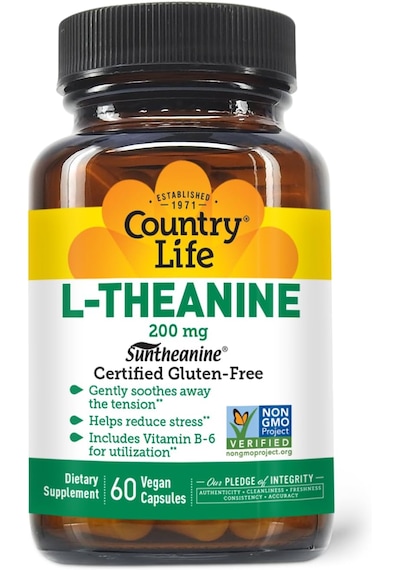 Country Life Suntheanine L-theanine Stress Relief Inositol Focus & Better Sleep Brain & Cognitive