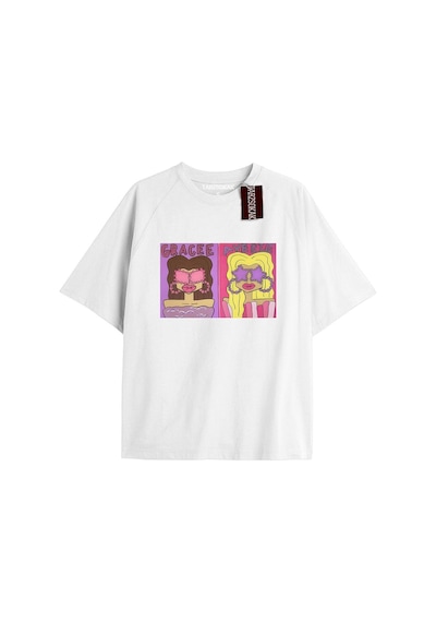 Tarzsokak Y2k Bratz Oversize Kod Bratz57 Beyaz