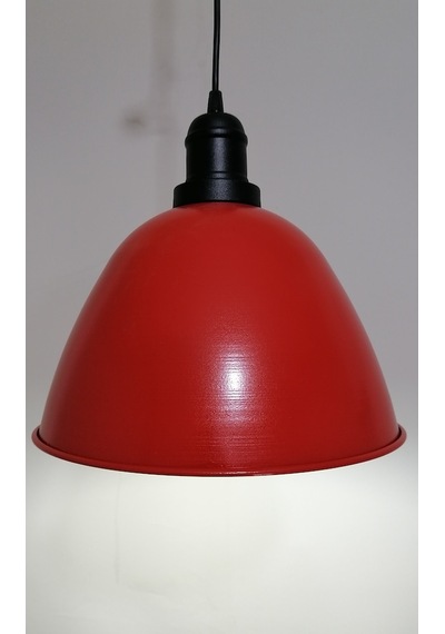 Riolight Retro Kırmızı Içi Beyaz Tekli Metal Sarkıt Çap: 28Cm (538289614)
