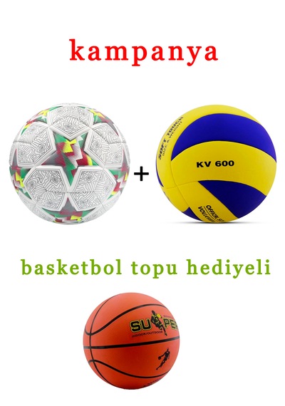 Alastor Basketbol Topu Hediyeli 2 Li Set Voleybol Topu Ve Futb... Mavi