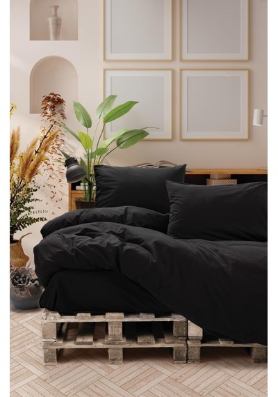 Cotton Box Neat Çift Kişilik Nevresim Takımı Siyah