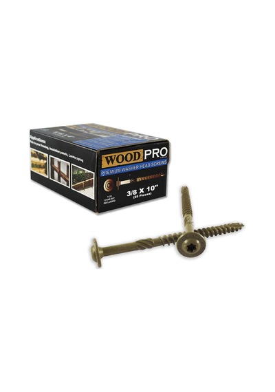 Woodpro Gurthalteband St38 X 10 25-parça 3/8 İnç 25,4 Cm Uzunluk Çamaşır Makinesi Dış Kafa Ahşap Vidalar, 25 Adet, 0.35 CM