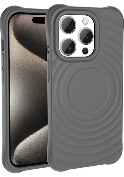 Apple Uyumlu iPhone 15 Pro M-safe Şarj Özellikli Airbagli Mat Görünümlü Zore Hepi Kapak Beyaz