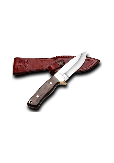 Bora 418 W Wild Boar Wenge Saplı Kamp Bıçak Kahverengi - Gümüş