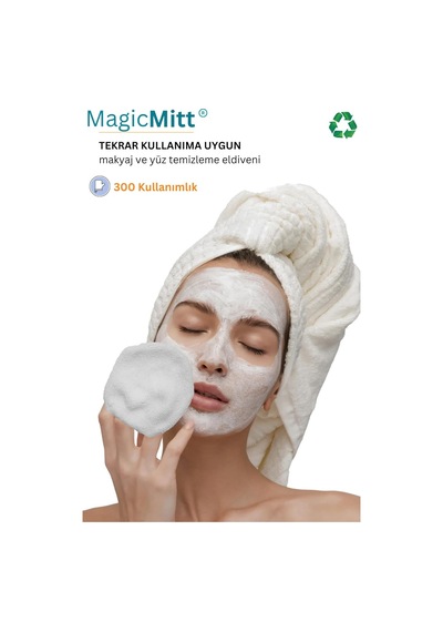Magic Mitt 300 Kullanımlık Mikrofiber Makyaj Ve Yüz Temizleme Eldiveni - Su Ile Temizleme Kolay