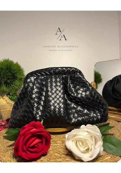 Amoura Cloud Pouch Lüks Pileli El/omuz Çantası Bulut Çanta Koyu Kahverengi