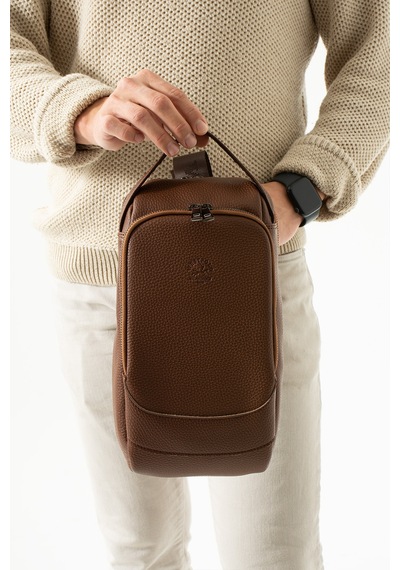 Westpolo Unisex Vegan Deri Çapraz Göğüs Ve Omuz Çantası Body Bag - Taba
