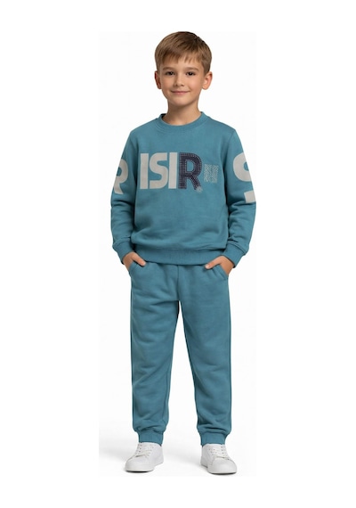 Baglan Erkek Çocuk Önü Baskılı Sweatshirt Ve Eşofman Alt Takım Bgl-st05250 Lacivert