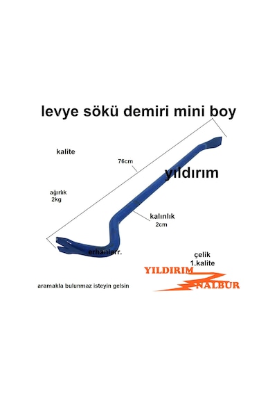 76 Cm Manivela Sökü Demiri Kancası 2 Kg 1.kalite Çelik Manila