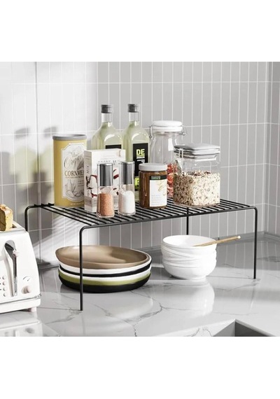 Dolap Içi Düzenleyici Organizer Tezgah Banyo Tabak Bardak Mutfak Banyo Düzenleme Metal 30 X 30 Siyah Diğer