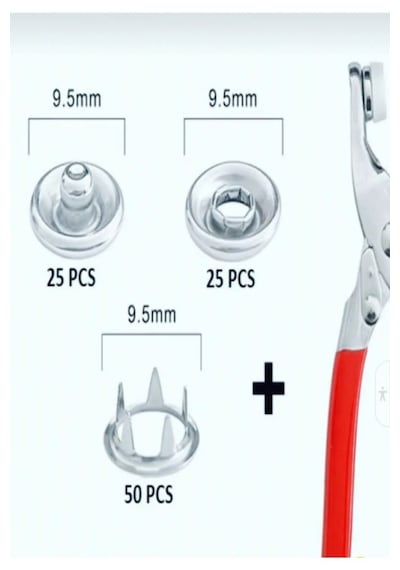 9.5 Mm Metal 50 Çıt Çıt, El Pensesi, Set- Gömlek Ve Bebe Çıtçıt M