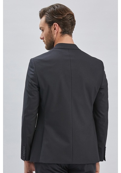 İmza Siyah Mono Yaka 8 Drop Slim Fit Tam Astar Esnek Takım Elbise 1001255006