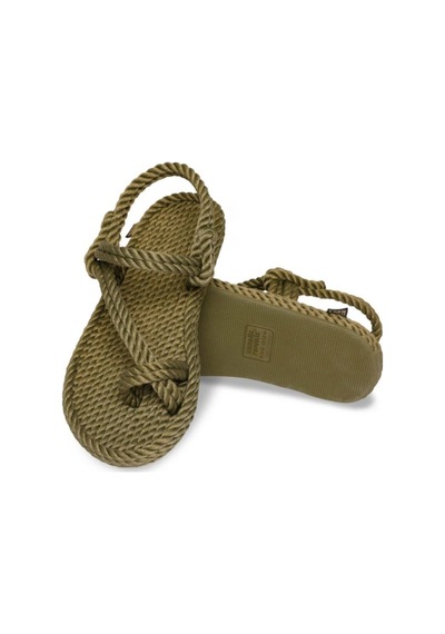 Nomadic Republic Hawaii Kauçuk Tabanlı Kadın Halat Sandalet HAW.0011.K.T-R0641 Haki