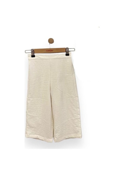 Çikoby Kız Çocuk Askılı Bluz Bol Paça Pantolonlu Takım-13762 KREM