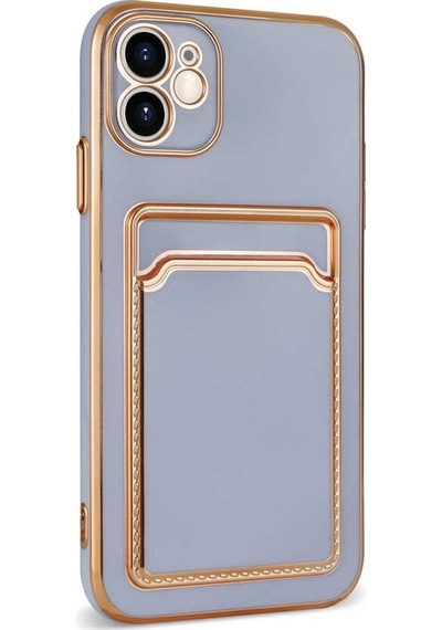Zeyline Apple Uyumlu iPhone 11 Zore Bark Kartlıklı Kapak-lila