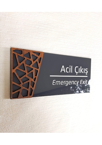 Wooden Serisi Acil Çıkış Uyarı Tabelası