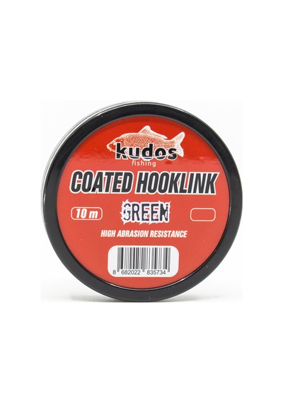 Kudos Coated Hooklink Green 10m 25 Lb. 25lb