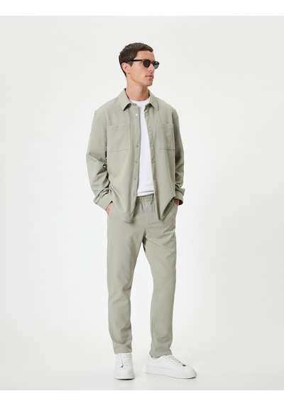 Koton Slim Fit Pantolon Chino Bel Detaylı Cepli Pamuk Karışımlı Ada Çayı 4sam40156hw Açık Yeşil Koton Slim Fit Pantolon Chino Bel Detaylı Cepli Pamuk Karışımlı Ada Çayı 4sam40156hw Açık Yeşil