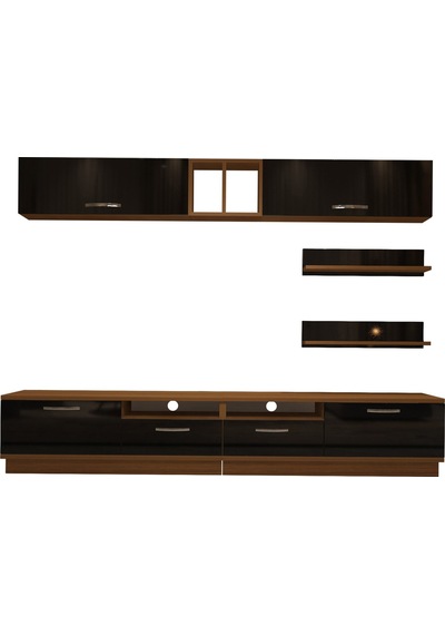 Decoraktiv Trendstyle 5220 Mdf Tv Ünitesi Tv Sehpası Ceviz - Siyah