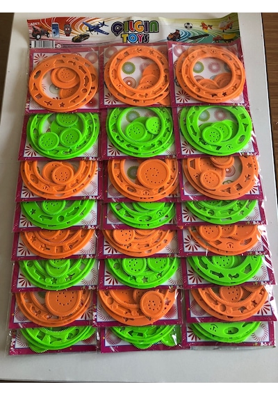 Desen Çizim Cetveli Spirograph 3 Boyutlu 6 Adet Mavi