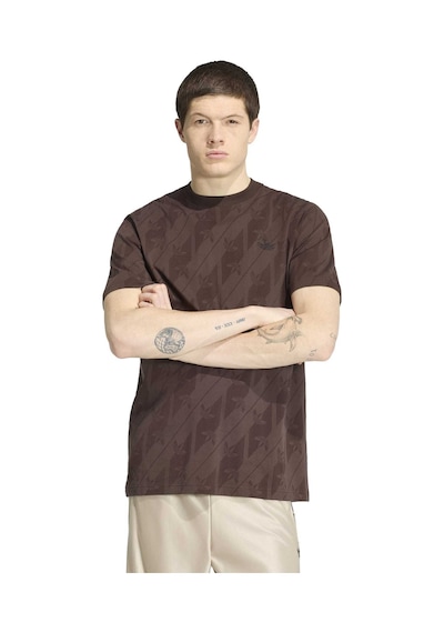 Auco Adidas Erkek Günlük T-shirt Monogram Aop Te Ia4531 Kahverengi