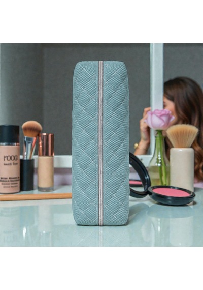 Makyaj Malzeme Çantası, Kapitone Mini Vanity Çanta Zarif Kompakt Form 20 8 8 Cm 1 Ad Turkuaz