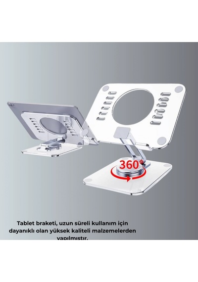 Çift Eksenli Ayarlanabilir Evrensel Tablet Standı Masaüstü Destek Tutucu
