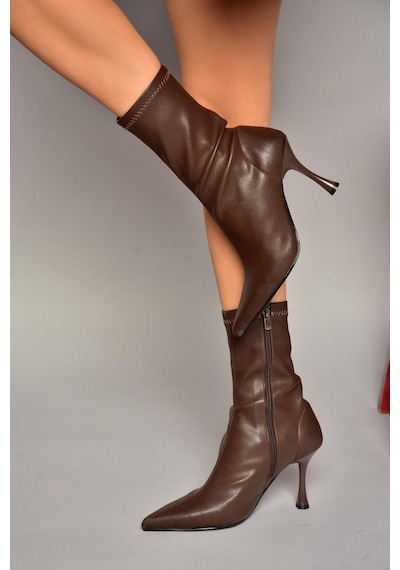 Fox Shoes T752582409 Kahverengi Streç Deri İnce Topuklu Kadın Bot Kahverengi-suni Deri Kahverengi Fox Shoes T752582409 Kahverengi Streç Deri İnce Topuklu Kadın Bot Kahverengi-suni Deri Kahverengi