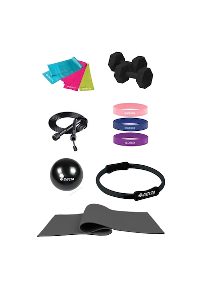 6 Mm Minderli Pilates Seti 12 Parça Evde Spor Ve Pilates Seti Siyah