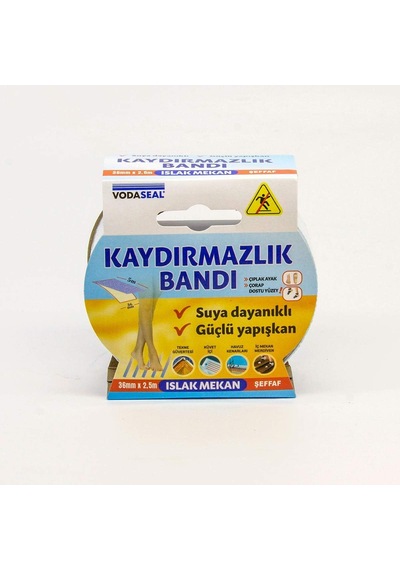 Vodaseal Islak Mekan Kaydırmazlık Bandı, 36mmx2.5, Şeffaf