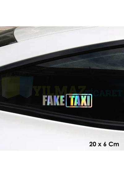 Fake Taxi Hologram Renkli Araba Oto Sticker Etiket Yapıştırma