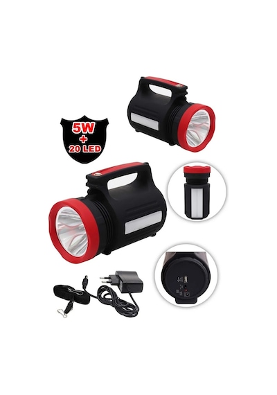Baretta Brs500 5watt İp Askılı Işıldaklı Spot Fener