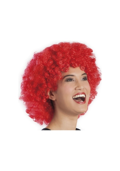 Kırmızı Renk Kıvırcık Afro Bonus Peruk Çok Renkli