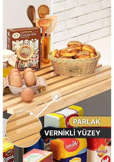 Çok Amaçlı Dolap Mutfak Bangosu Mikrodalga Fırın Rafı Sofra Servis Sunum Düzenleyici Organizer 3 Kat