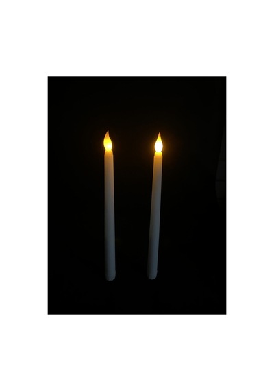 2'li Pilli Led Şamdan Mum Seti Harry Potter Mum Seti Yeniden Kullanılabilir Büyük Mum Seti Beyaz