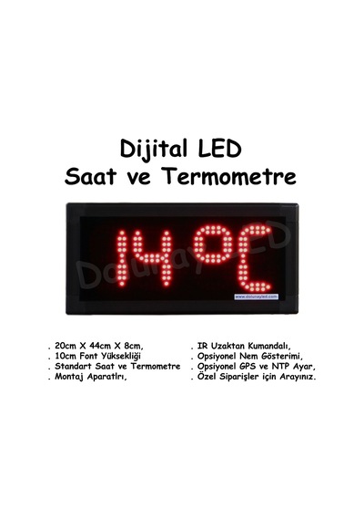Dijital Saat Termometre 10Cm Çok Renkli