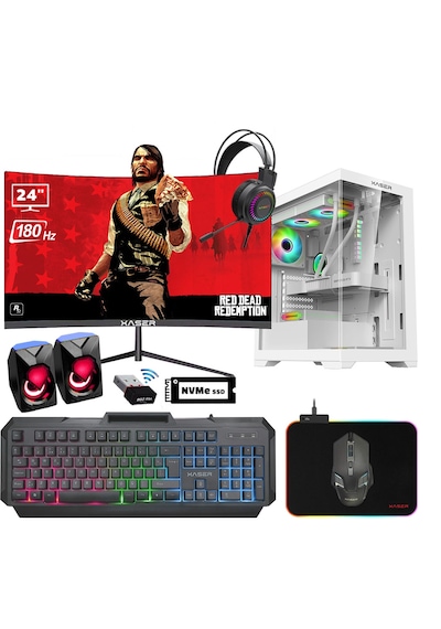 Xaser XSR909 i7-12700F 32 GB 1 TB M.2 Nvme SSD 8 GB RTX4060Ti 24" Dos Masaüstü Oyuncu Bilgisayarı