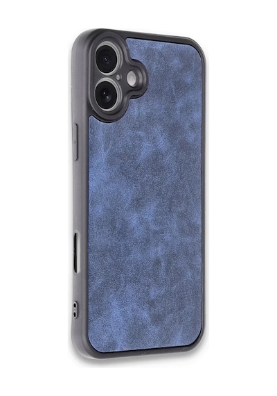 Newface  Apple  Uyumlu iPhone 16 Plus Kılıf Aras Deri Kapak - Lacivert