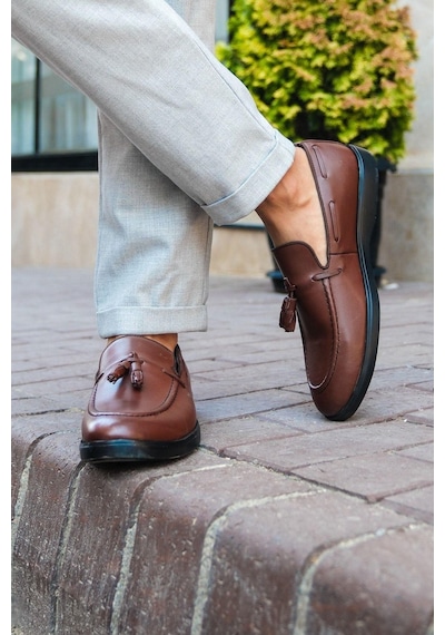 Mubiano Hakiki Deri Mbd100-tb Taba Püsküllü Erkek Spor Ayakkabı & Loafer Taba