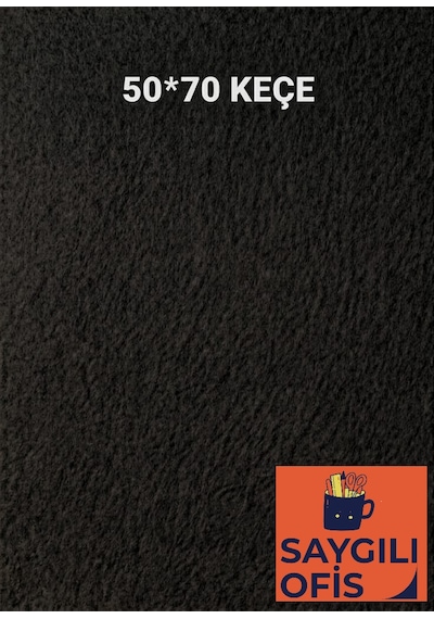 50x70 Cm Keçe 2.0 Mm 1 Adet Renkli Hobi Keçesi Elişi Keçesi Anasınıfı Kreş Siyah