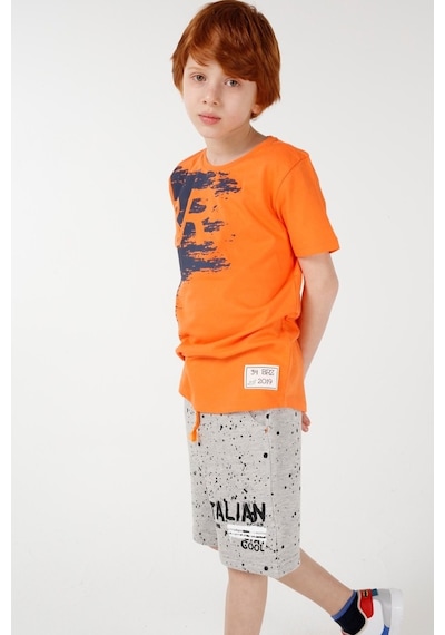 Brz Kids Baskılı Erkek Çocuk Şort Beyaz