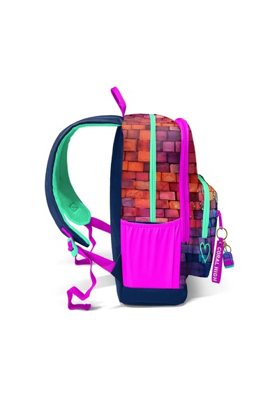 Coral High Pembe Lacivert Grafiti Yazılı Okul Sırt Çantası 23629