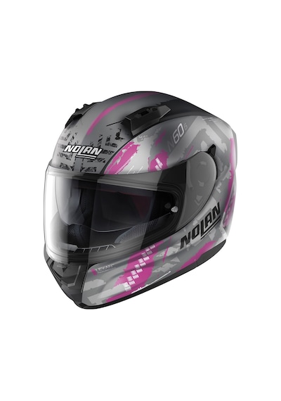 Nolan N60-6 Wheelspın 060 Kapalı Motosiklet Kaskı Gri - Pembe - Siyah