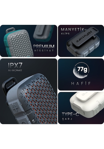 HiFuture Pocket S BT5.4 IPX7 5W TWS Su Geçirmez Mini Hoparlör