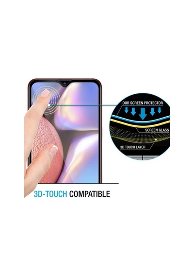 Samsung Galaxy Uyumlu A10s Tam Kaplayan Temperli Cam Ekran Koruyucu Siyah